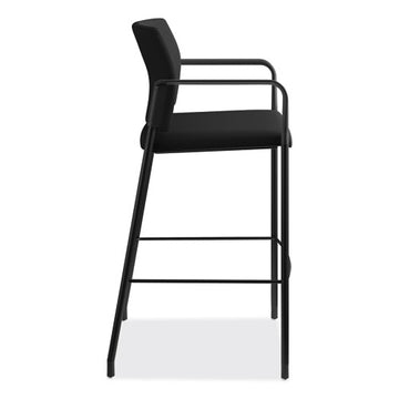 HON® Accommodate Series Cafe Stool With Fixed Arms, Supports Up To 300 Lb, 30" Seat Height, Black freeshipping - TVN Wholesale